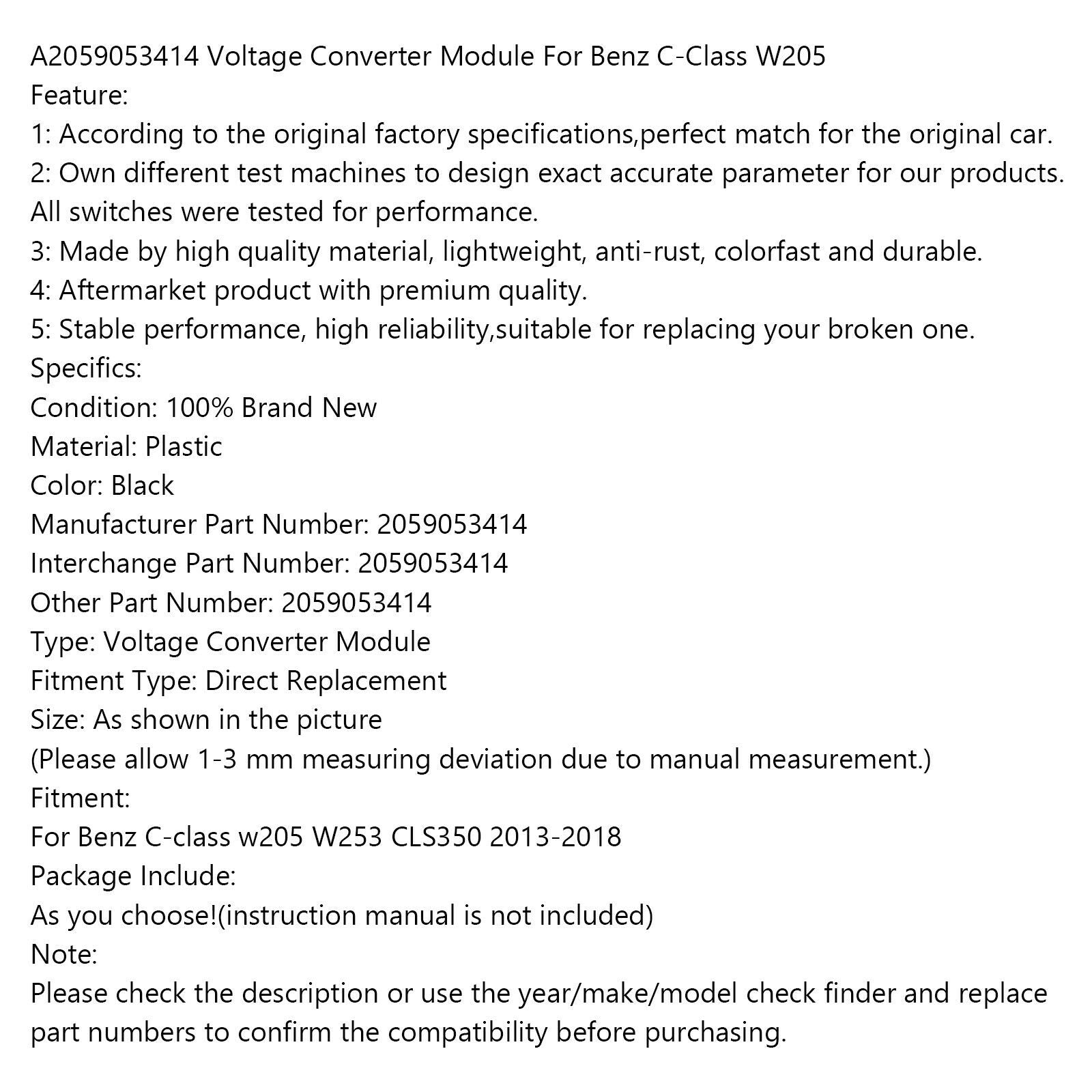 A2059053414 Voltage Converter Module For Benz C-Class W205 CN