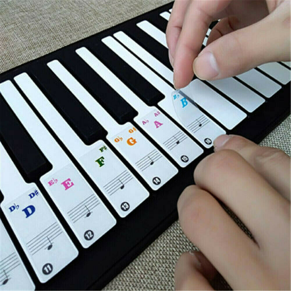 Removable PVC Piano and Keyboard Stickers for 49 61 76 88 Transparent DIY