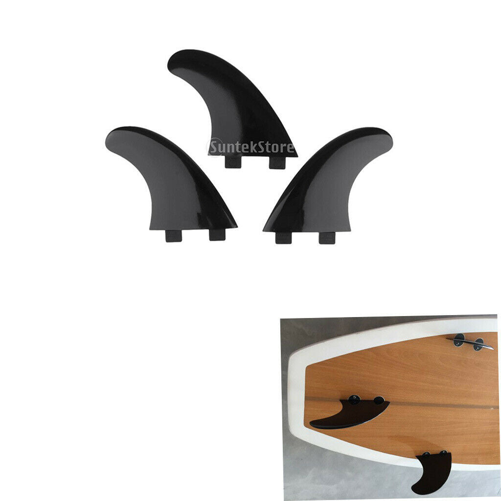 3pcs Nylon Tri-Fin Thruster   For Surfing  Surfboard  Base Black