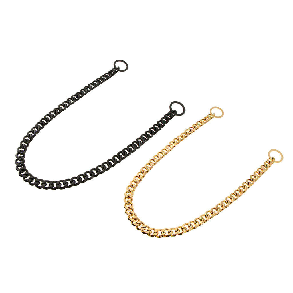 Large Stainless Steel Dog Cuban Link Collar Necklace Chain Black 20 inch