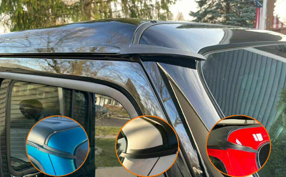 2PCS Water Rain Gutter Extension Car Fit For Jeep Wrangler JL 18-20 Gladiator JT