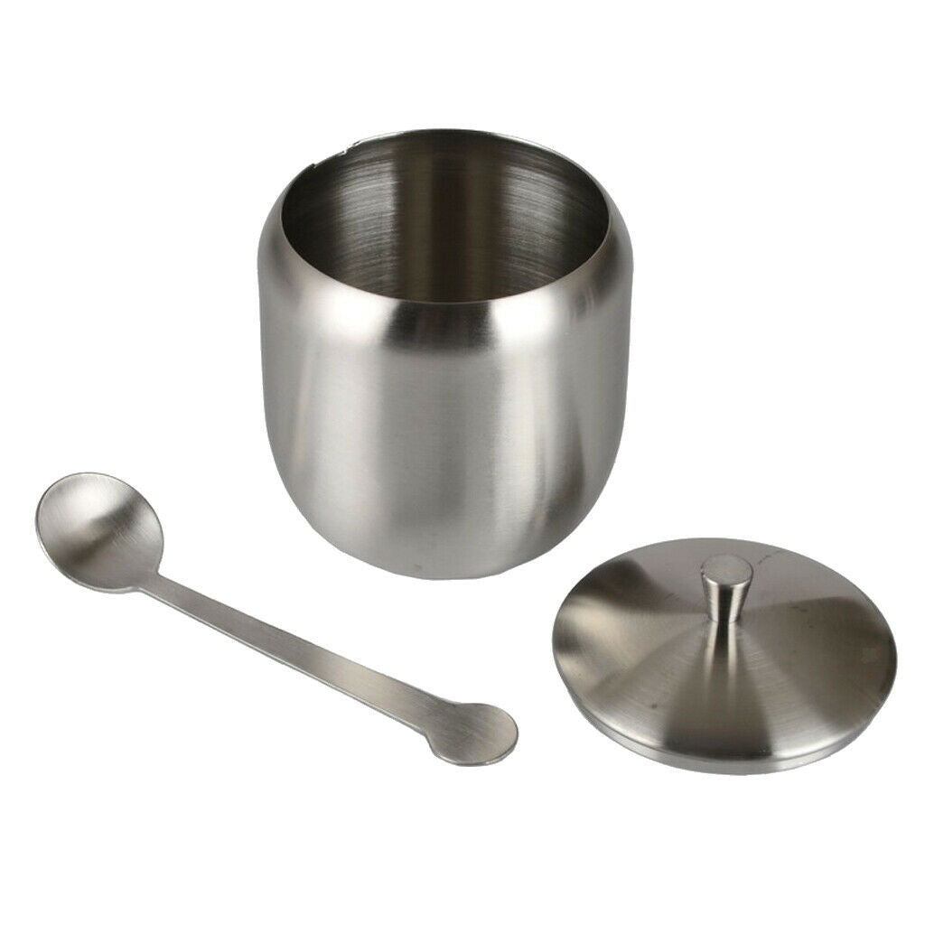 Stainless Steel Spice Jar with Spoon, Salt Pepper Shakers Seasoning Jar Barbecue