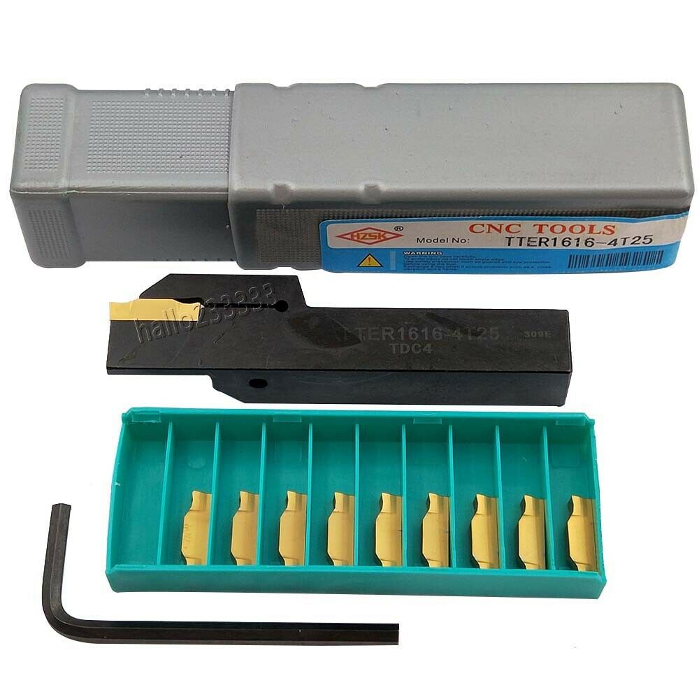 TTER1616-4T25 Lathe Turning Tool grooving cutting holder + TDC4 TT9080 4mm width