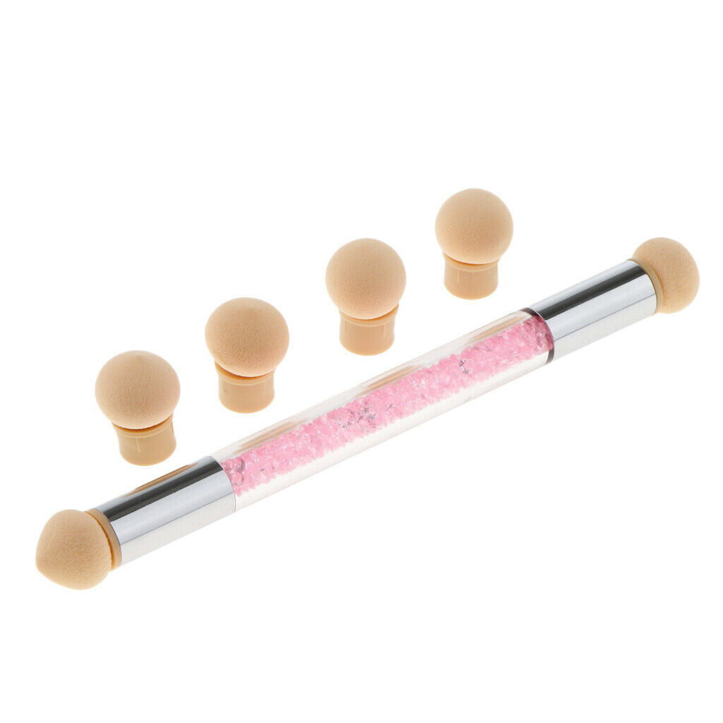 Nail Art Brush, Dual Tipped Ombre Nail Art Sponge Brush for DIY Gradient