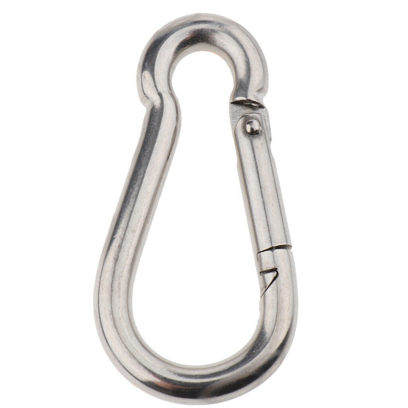 Heavy Duty 304 Stainless Steel Spring Snap Hook Carabiner Keychain Clips M6