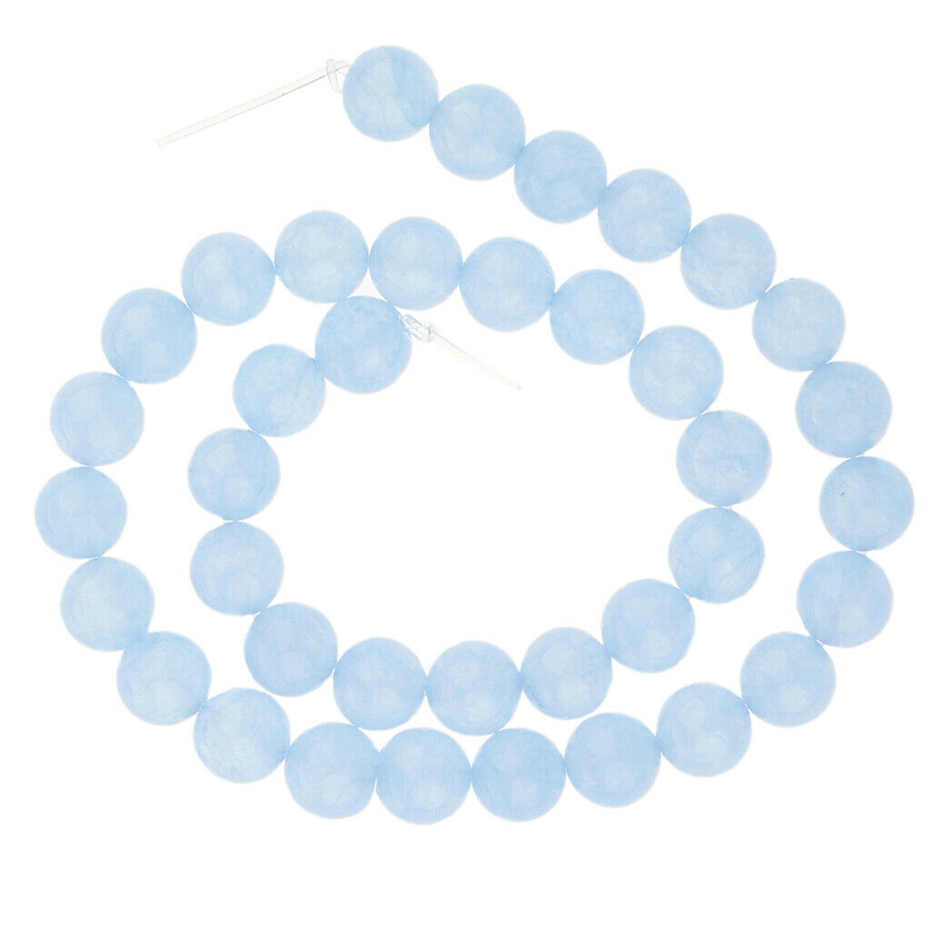 Blue Natural Stone Angelite Jade Round Shape Loose Beads Chalcedony 10mm