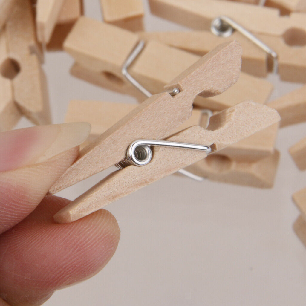300pcs Mini Wooden Pins Pegs Wood  Paper Clothespins Crafting Cardmaking