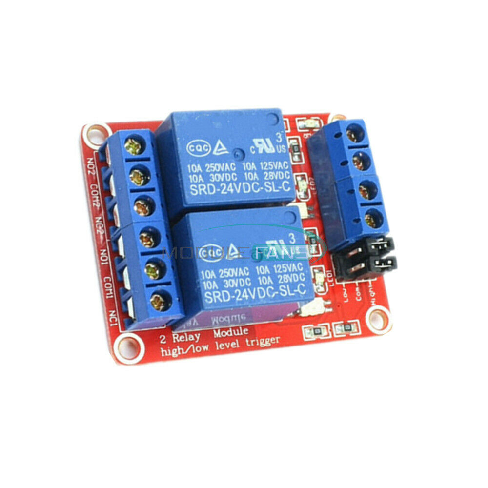 24V 4-Channel Relay Module With OPTO-Isolated High and Low Level Trigger