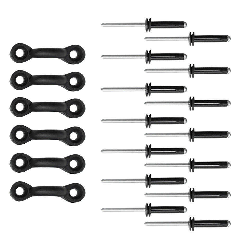 6x Kayak Deck Loop Pad Eyes + 12Pcs Rivets Canoe Boat Hardware Accessories