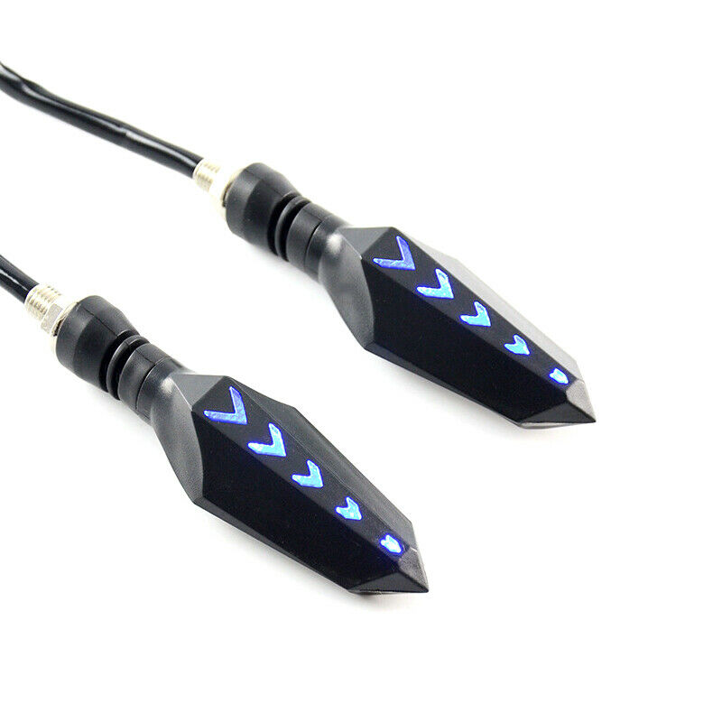 2x Motorcycle Turn Signal Flowing Water Tail Light LED Daytime lights waterproof