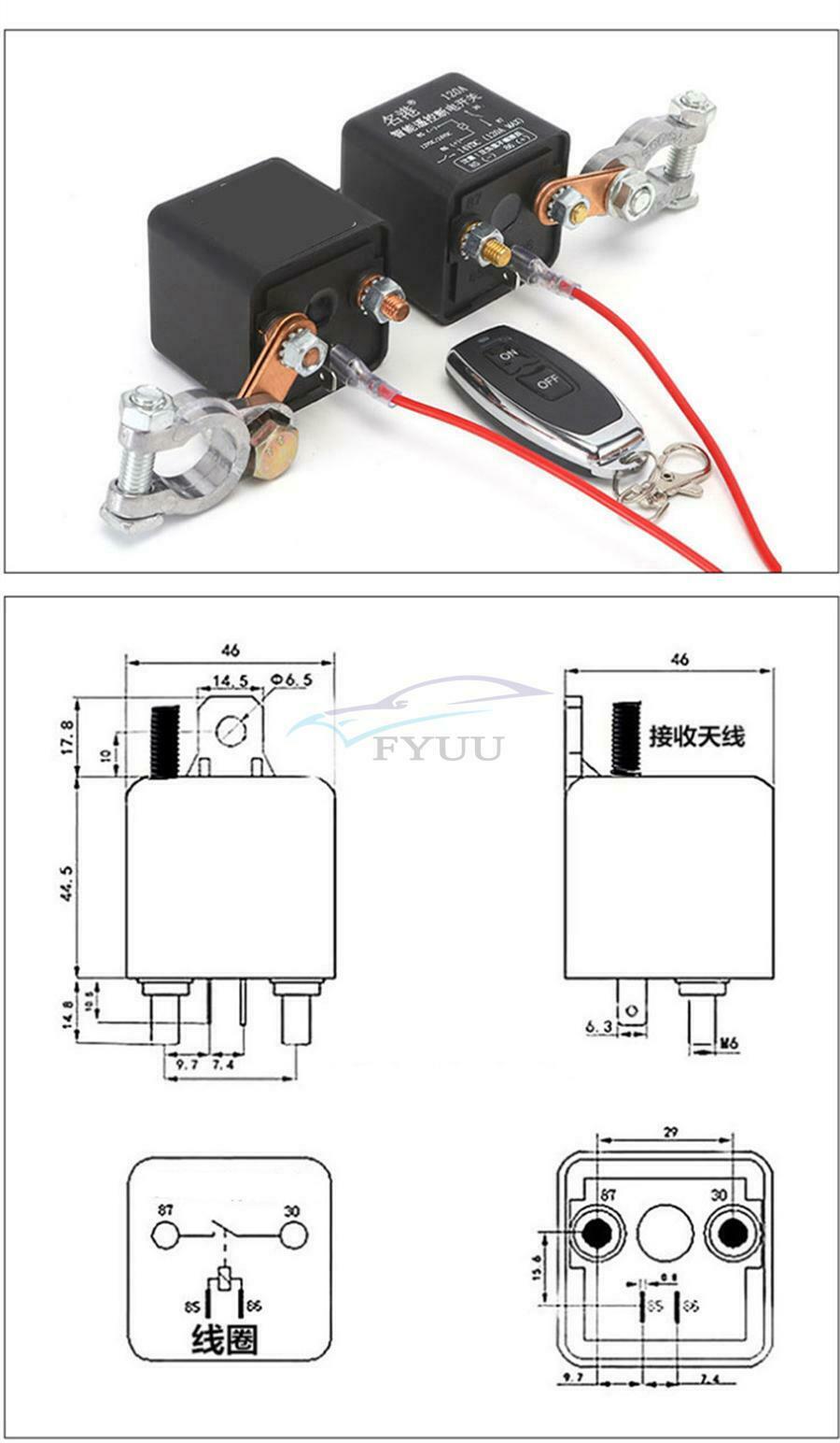 12V 1.8W RemoteControl Car Trailer SUV Battery Disconnect Switch System Isolator