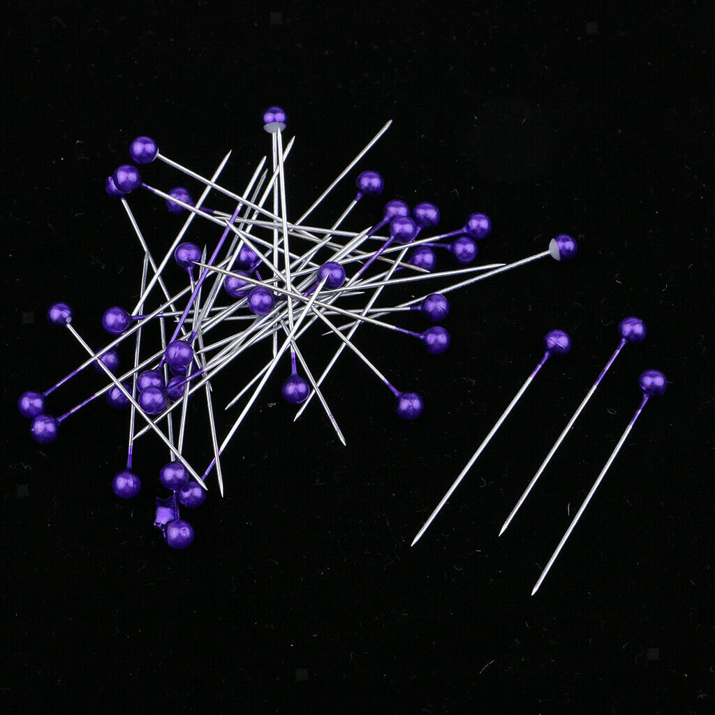 200pcs Multicolor Pearlized Head Pins for DIY Jewelry Components Red/Purple