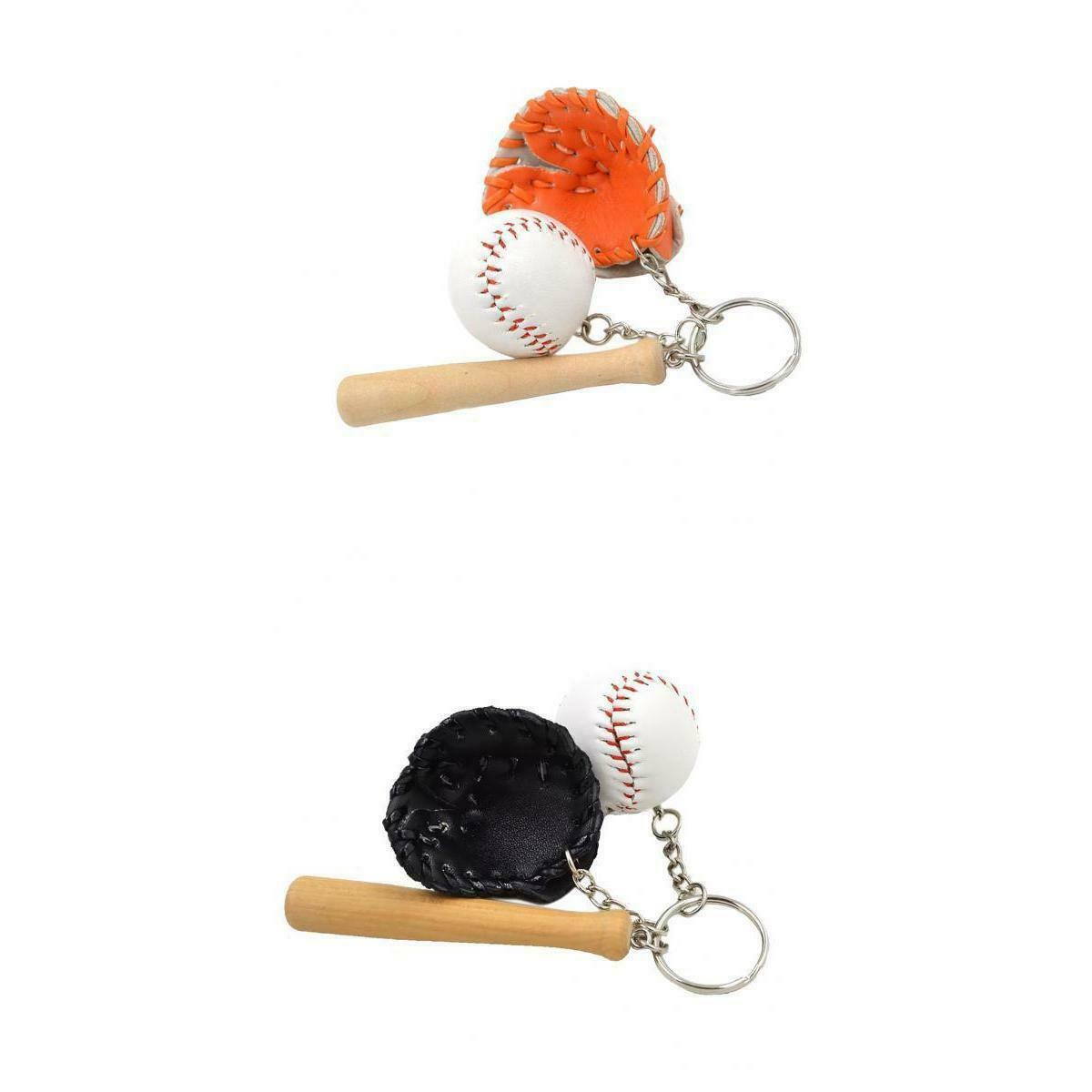 2pcs Mini Baseball Keychain Car Keychain Key Ring Creative Gift for Sports