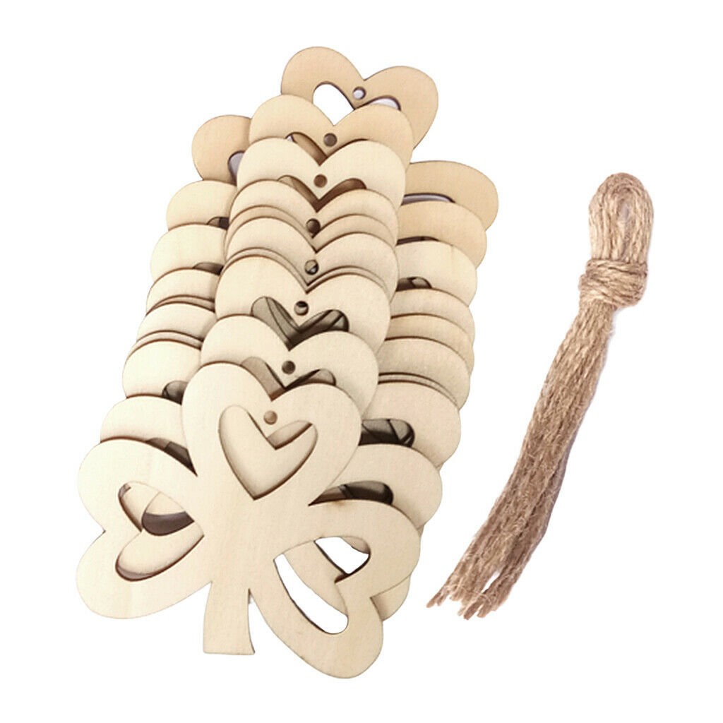 20Pack Cutout Wood   Slice Hanging Pendant Home Xmas Tree Craft Decorations
