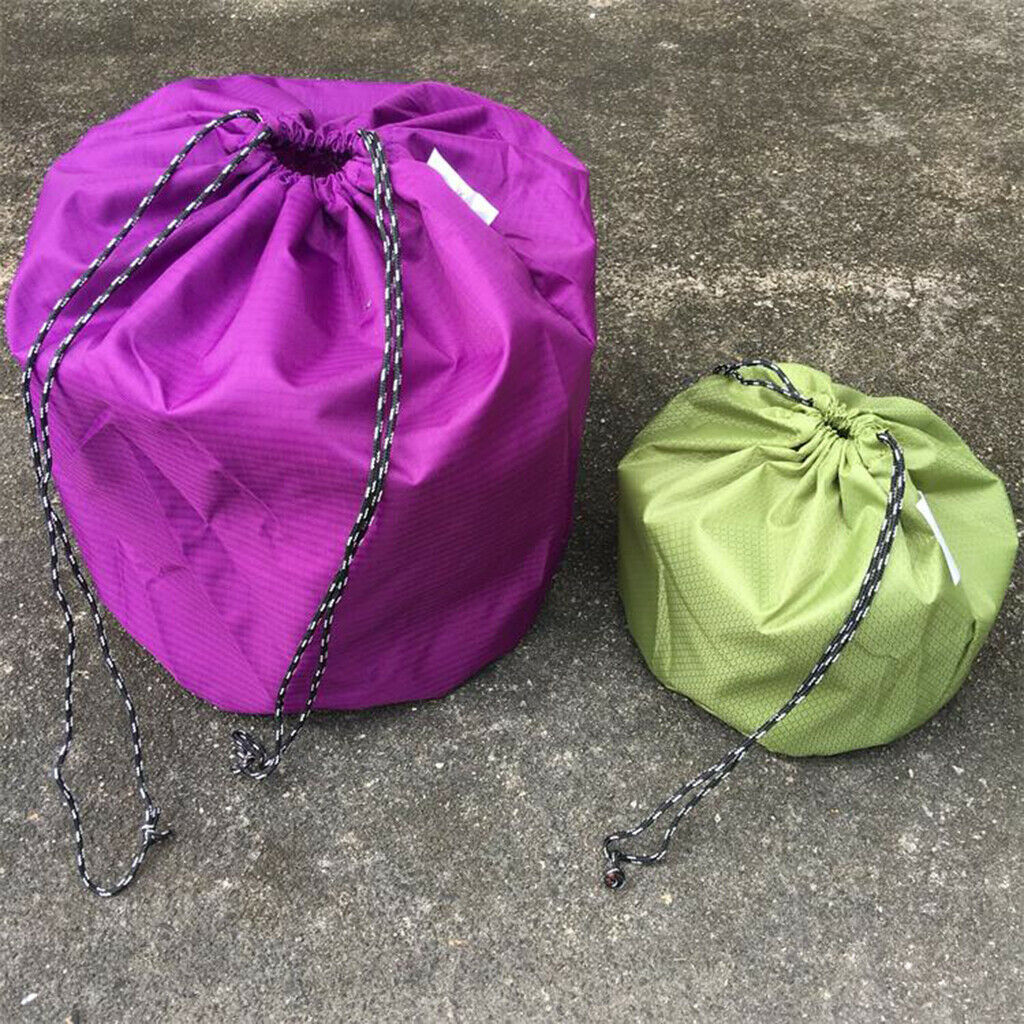 2X Camping Tableware Pot Storage Bag Drawstring Organize Picnic Plates Bowl M