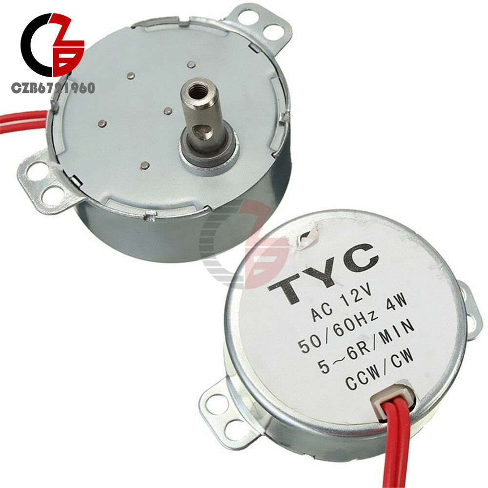 TYC-50 Synchronous Motor AC 12V 50/60Hz 5/6RPM CW/CCW 4W For Microwave Turntable