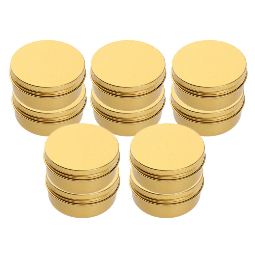 10pcs Empty Makeup Aluminium Pot Jar Tin Lip Balm Container Case Box 60ml