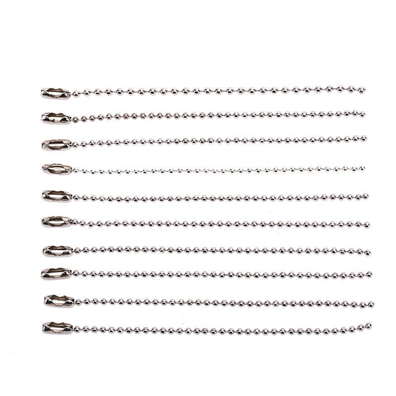 10Pcs 3.5" Long 0.09" Bead Dia Connector Clasp Ball Chain Keychain DDD
