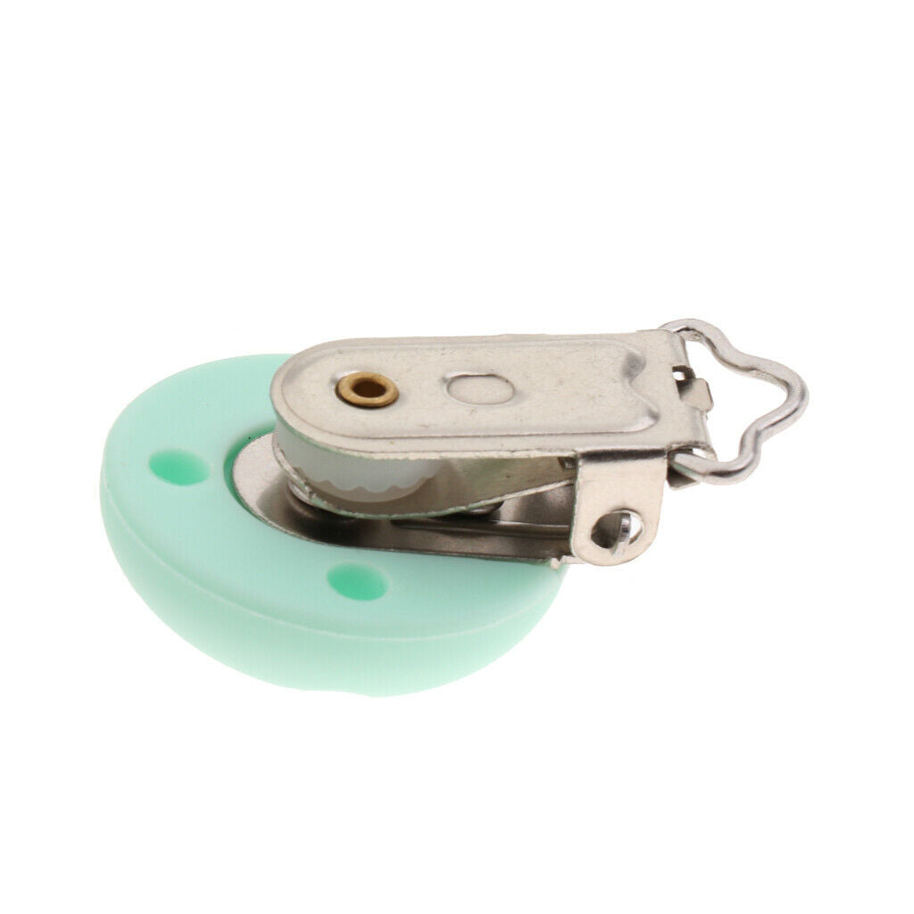 2x Silicone Round Pacifier with Metal Clip Special Needs Toys Learn