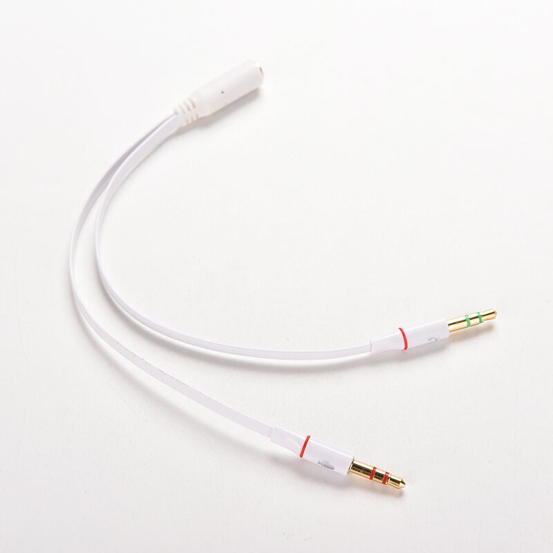 3.5mm Y Splitter CableBDemale to Dual Male Earphone Mic Audio Convert.l8