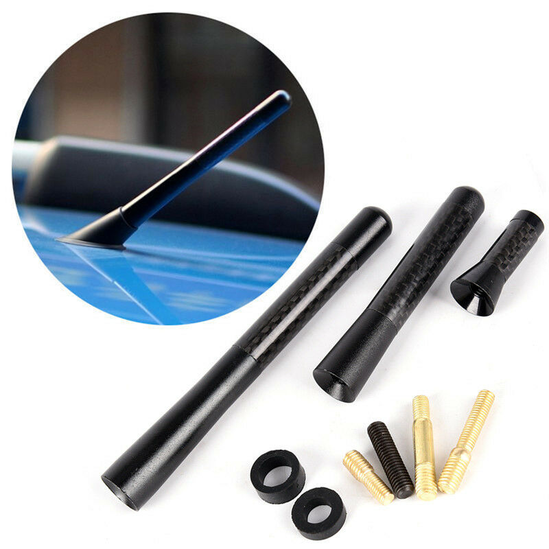 Universal Car Auto Short Stubby Antenna Aerial AM/FM Radio Mast Screw Type/Bl Kt