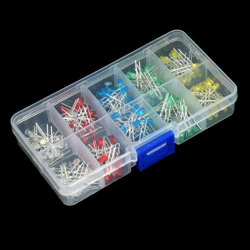 200Pcs 3mm LED Light 5 Color Mixed DIY Assortment Diodes Kit Light-emitting Kit
