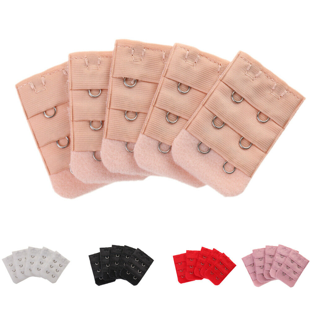Pack of 10 Piece Elastic Bra Extenders Easily Fit Bra Extension Straps with 3