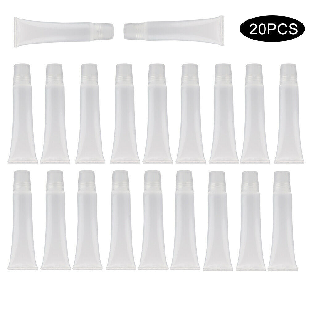 The 20pcs 8ml Empty Lipstick Tube Lip Balm Soft Tube Clear Lip Gloss Container