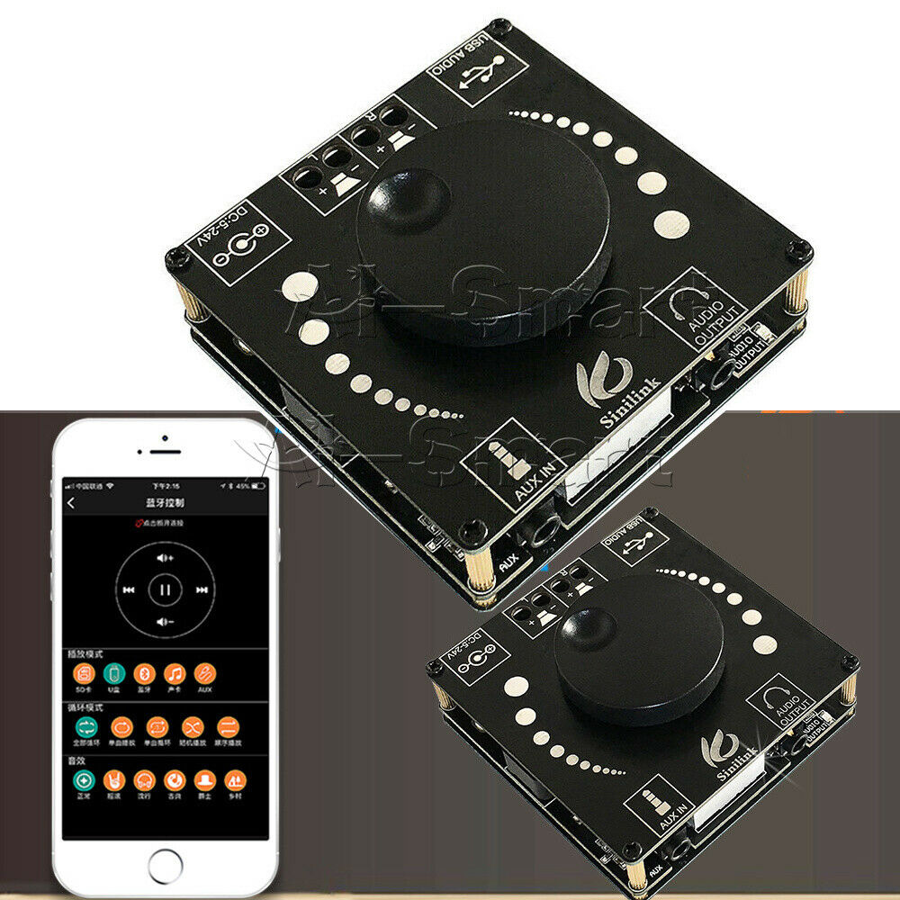 TPA3116D2 HIFI AUX USB Bluetooth5.0 Stereo Class D Digital Amplifier Board 50Wx2