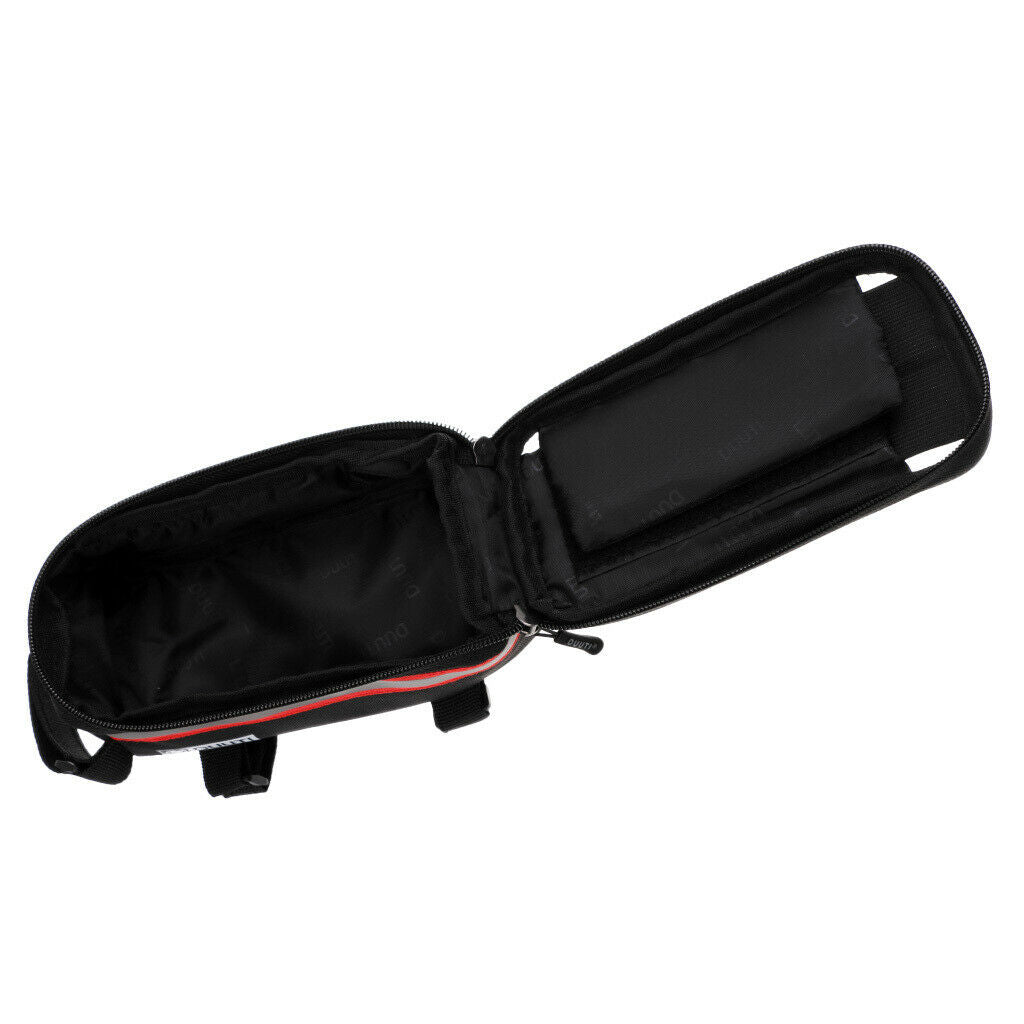 Cycling Bicycle Bike Front Tube Bag Frame Pannier Case Red Reflect Tape