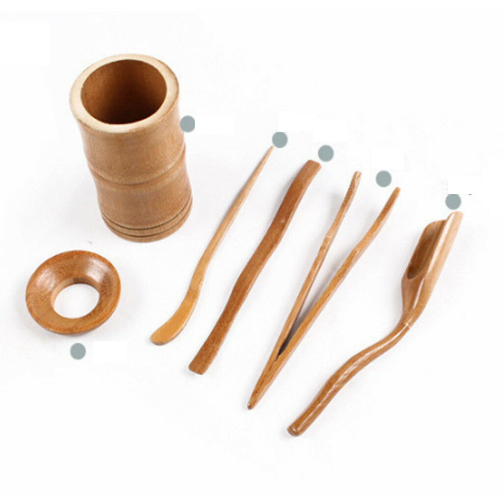 6 Pieces Bamboo Chinese Gongfu Tea Ceremony Utensils Scoop Needle Tools Set