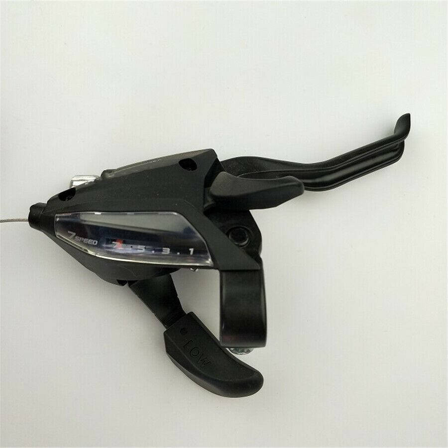 Pair Black Bike Brake Lever Shifter Kit For ST-EF500 3x7 Speed MTB Left & Right