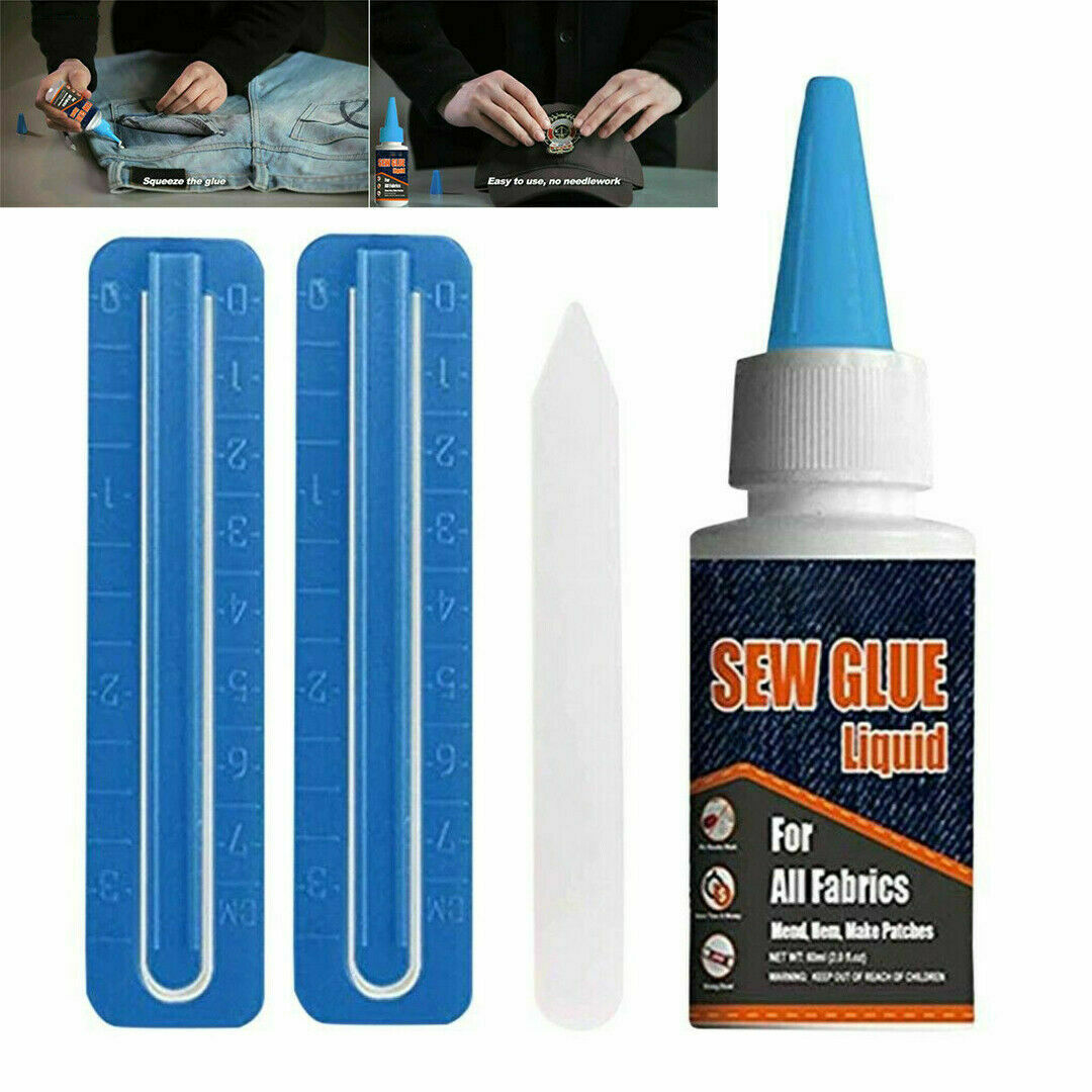 60ml Sew Fabric Glue Stitch Liquid Bonding Adhesive Repair Sewing Denim Leather