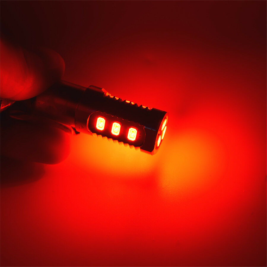 2x 1157 Red LED Flashing Strobe Blinking Brake Tail Light 17*40mm Long-lasting