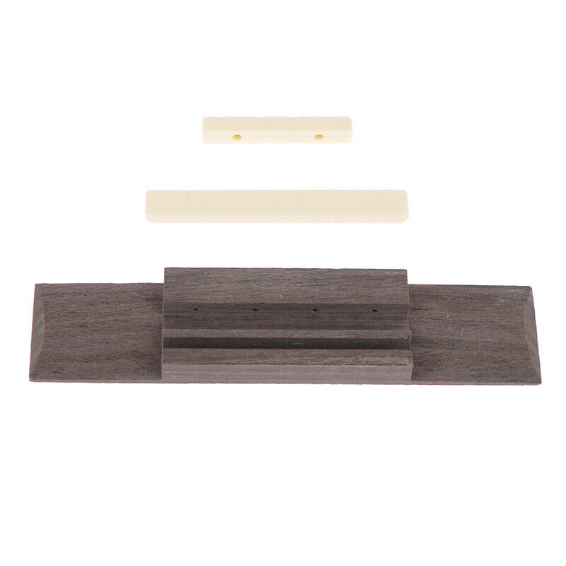 Nut Saddle Slotted Wood Bridge Set for Ukulele Parts Replaceable  Accesso.l8