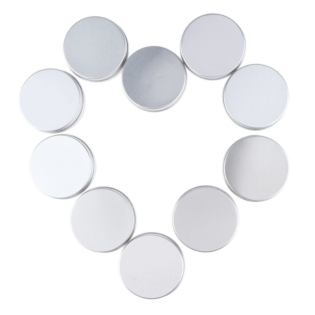 10x 50ml Aluminum Tin Jars Cosmetic Empty Screw Lid Containers Lip Balm Cans
