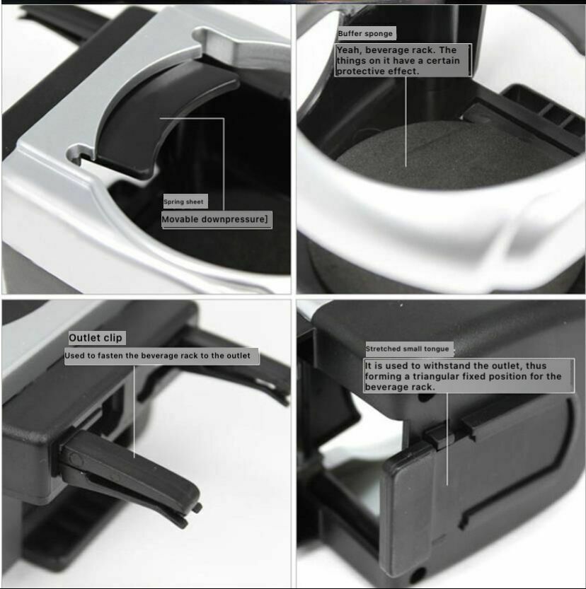 Car Seat Drink Cup Holder Air Outlet Bottle Water Stand For Mobile Phone Storage
