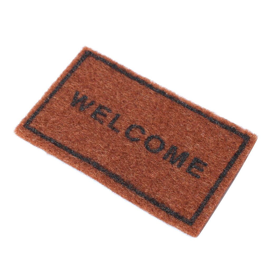 1:12 Scale Brown Living Room Floor Rug Cover Mini Accessory Decoration