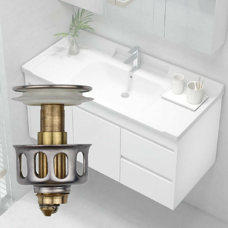 Stainless Steel Wash Basin Bounce Drain Filter Sink Drain Stopper Bathroom Plug