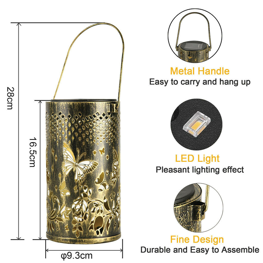 Beautiful Hollow Solar Butterfly Light Projection Lamp Yard Ornament Aisle