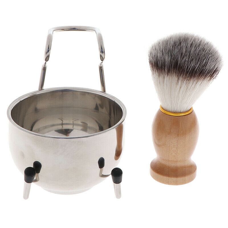 3In1 Clean Tool Shave Frame Soap Bowl Bristle Hair Shave Brush Shaving BrushBDA