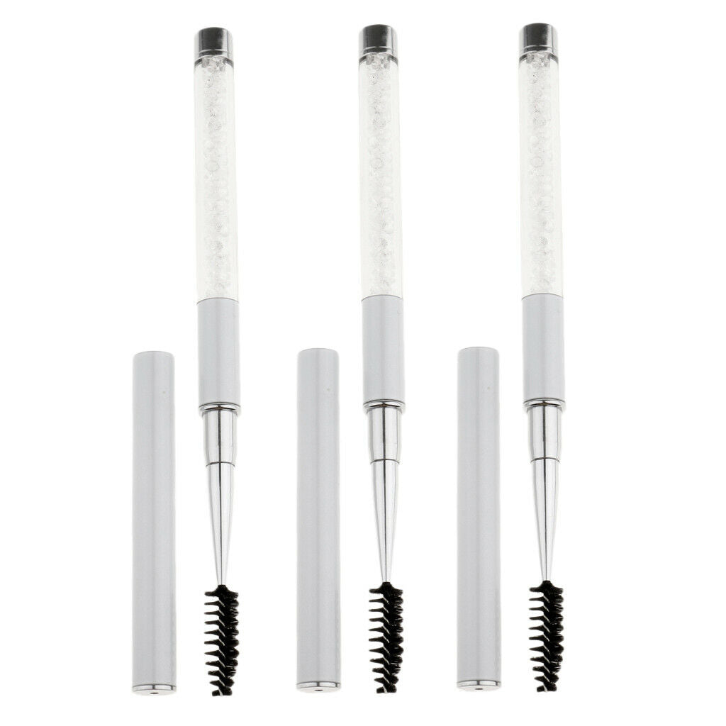 3PCS Reusable Eyelash Brushes Mascara Wands Eye Lash Eyebrow Applicator Cosmetic