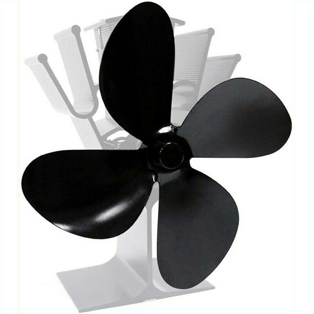 4-Blades Heat Powered Wood Stove Fan Wood Log Burner Eco-Friendly Fireplace Fan