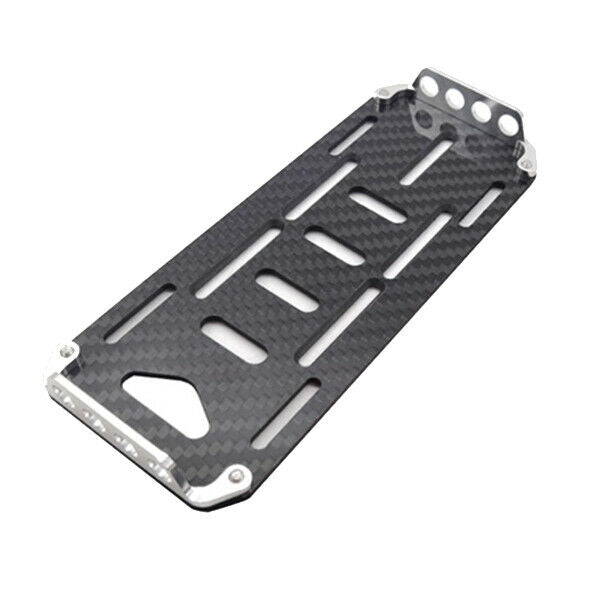 Black Carbon Fiber Battery Mounting Plate with Cable Ties, for 1/10 RC AXIAL ST7