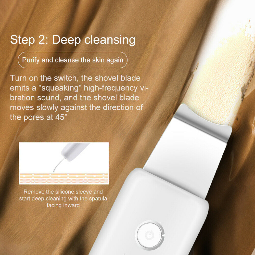New Ultrasonic Skin Scrubber Shoveling Peeling Remover Facial Pore Deep Cleaning