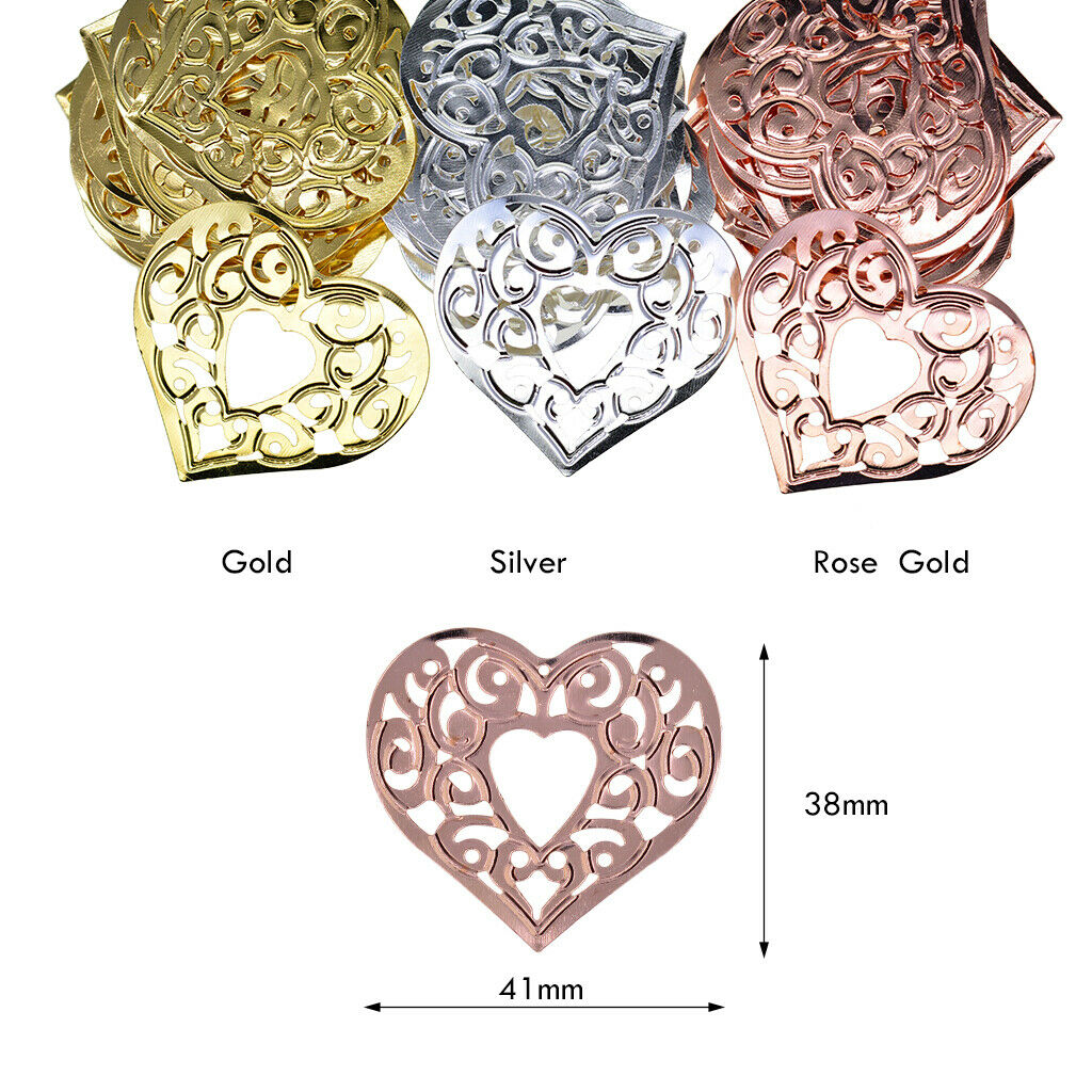 60Pcs Filigree Charms Pendants Scrapbooking Crafts Making Bracelets Necklace
