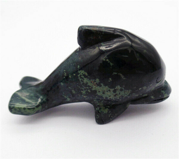 50x28x15mm Kambaba Nebula Jasper Carved Dolphin Statue Healing Decoration HH8134