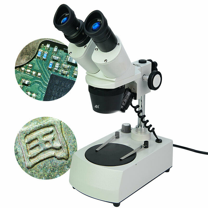 Binocular Stereo Microscope 20X 40X w/ Top Bottom LED Lights for PCB Dissecting