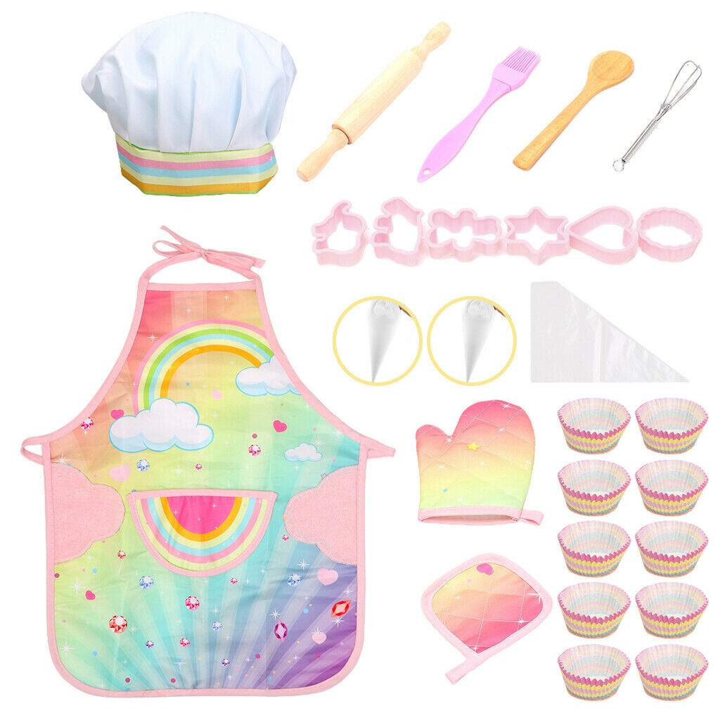 Funny 1 Set Role Play Cooking Toys Playset Pretend Toys Aprons Hat Learning