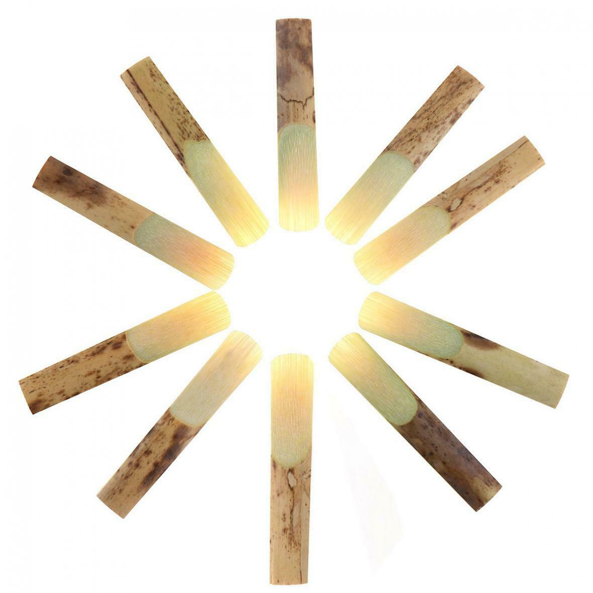 10Pcs Clarinet Reeds Natural Bamboo Traditional Bb Clarinet Reeds Strength 2.5